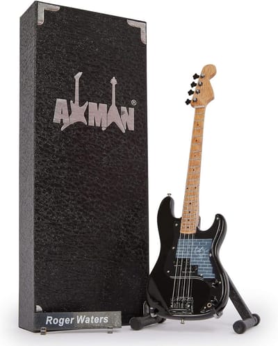 Miniatuur Gitaar - Decoratief Instrument - Muziek Decoratie - Handgemaakt Ornament - 10 Mensuur - Zwart