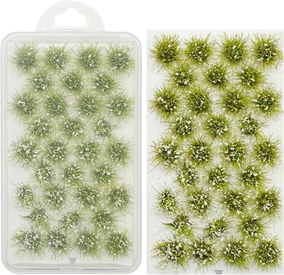Static Grass Forest Model met 32PCS Kunstgras en Witte Bloemenclusters voor Modelbouw en Spoorwegdecoratie