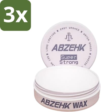 3 x Abzehk - Hair Wax - Grey Super Strong - Matte Styling & Extreme Fixatie - 150ml - Haartype - Styling Wax - Matte Finish - Extreme Hold - Hair Wax Grey