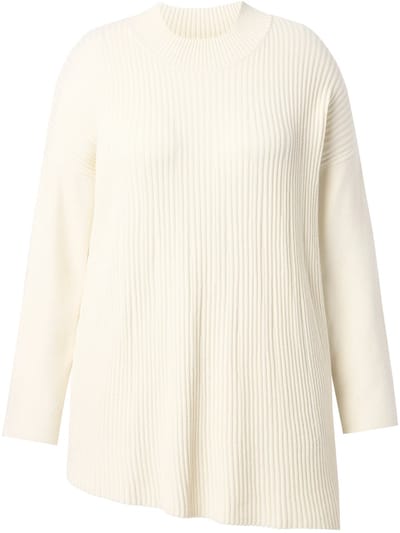MIAMODA - Dames - Trui casual pasvorm asymmetrische zoom - Off-white - Maat 42+