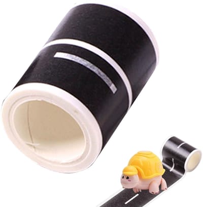 Plakband voor kinderen, om mee te spelen, weg tape, snelweg, spoorweg, weg, weg, plakband, zwart, voor spelen en leren, kunst, doe-het-zelf handwerk, stickers