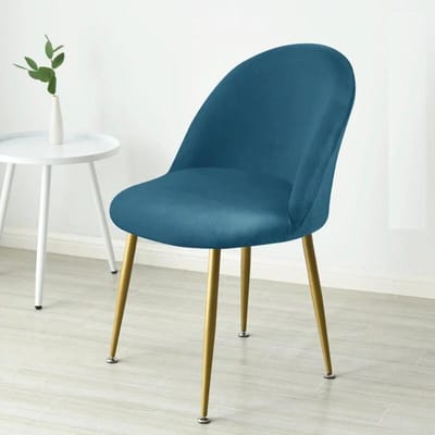 Effen kleur fluwelen eetkamerstoelhoes elastische stretch lage rugleuning eendenbek stoelhoes zachte make-up stoelhoes voor thuis hotel 1pcs chair cover