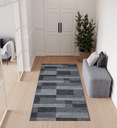 Tapiso Antislip Rubber Vloerkleed Gang Grijs Rubbermat Tapijt Maat- 100x250
