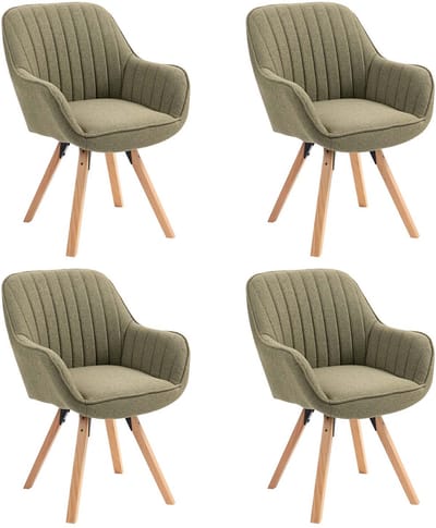 Meubles Cosy - Draaibare eetkamerstoelen - Set van 4 Stoffen zitting 360° draaifunctie – Groen