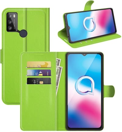 Coverup Hoesje - Geschikt voor Alcatel 1S (2021) / 3L (2021) Hoesje - Coverup Book Case - Groen