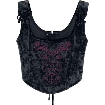 Gothicana by EMP - Gothic Top - Countess Bathory Miedertop mit Schnürung - S tot XXL - voor Vrouwen - zwart