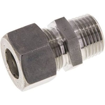 15L & R1/2'' RVS Rechte Knelfitting Buitendraad 315bar ISO 8434-1