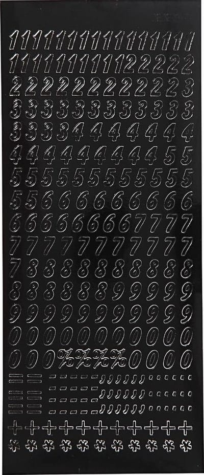 Creotime Stickers Kleine Cijfers 10 X 23 Cm Zwart