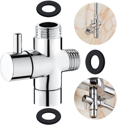 Dailygoods- Omstelventiel 3-weg - G 1/2" (20 mm) - Massief Messing - Hoogglans Chroom - Voor Douchesysteem - Duurzaam Keramisch Binnenwerk - Douchekraan