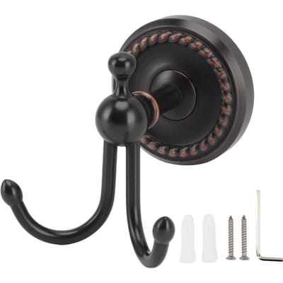 Porte-vêtements de salle de bain Cuivre noir Acier inoxydable Motif torsadé Organisateur de serviettes Crochet pour la maison