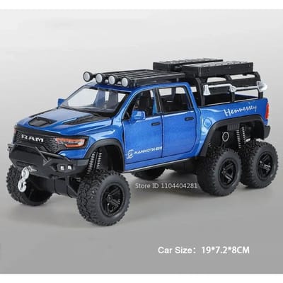 1:32 Mammoet Ram Legering Miniatuur Model Diecast Pick-up Speelgoed Met Geluid Licht Pull Back Deuren Geopend Metalen Voertuig Voor Jongens Speelgoed Cadeau