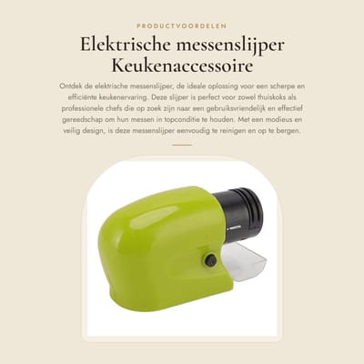 Dailygoods - Elektrische messenslijper - Keukenaccessoire - Hoogwaardige slijptechnologie - Compact formaat - Efficiënt en veilig - Geschikt voor alle...
