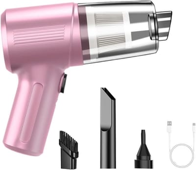 Draadloze Autostofzuiger - Handstofzuiger Kruimeldief - Auto Interieur Reinigen - Hoge Zuigkracht 98800Pa - 500 Gram - Roze