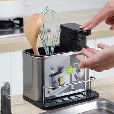 *** Handige Keuken Organizers: Gootsteen Organizer, Vaatdoekhouder, Afdruipbakje, Zeepdispenser - van Heble® ***