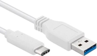 USB C kabel | Laadsnelheid 5V / 3A / 15 watt | USB 3.2 gen 1 | 5 Gb/s | Type A naar C | Male to male | Wit | 0.5 meter | Allteq