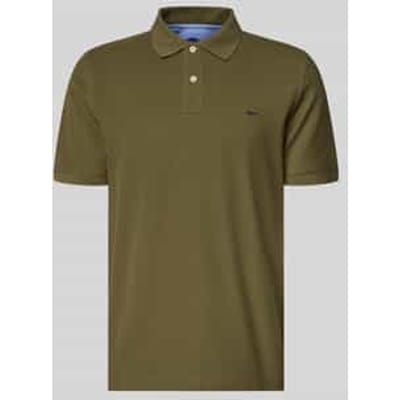 Fynch-Hatton Polo Uni Color Supima Cotton Donker Khaki / male