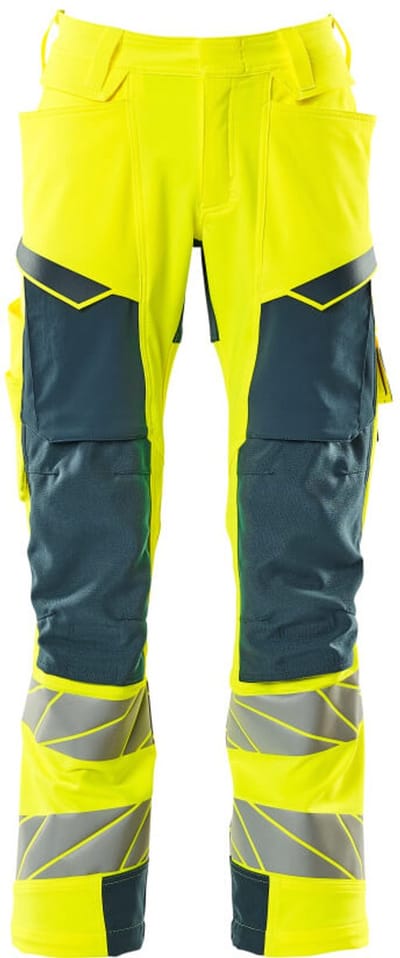 Mascot Accelerate Safe Broek met kniezakken 19079-511 - hi-vis geel/donkerpetrol - C46 - 76