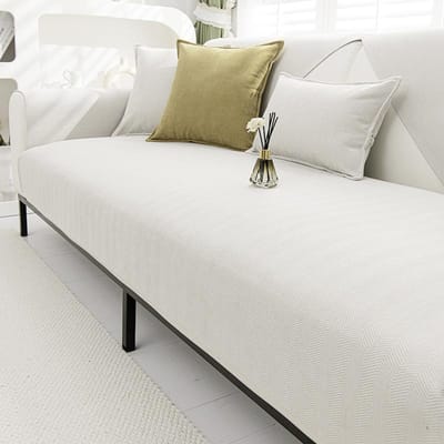 Universele Bankhoes In Chenille Texturen Antislip Bankhoes Handdoek Bank Beschermmat Voor Woonkamer Decoratie Bankkussen 70x70cm-1pc white