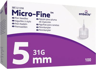 Embecta™ Micro-Fine™ Pennaalden 5 mm 31G Ref 321098 100 Accessoires