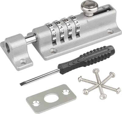 Weerbestendige Deurgrendel met Cijferslot - 120 mm 4-Cijferige Combinatie voor Vlakke Deuren