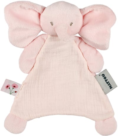 Nattou FanFan Baby Knuffeldoekje - 25 x 20 cm - Doudou Olifant - Baby Cadeau - Roze