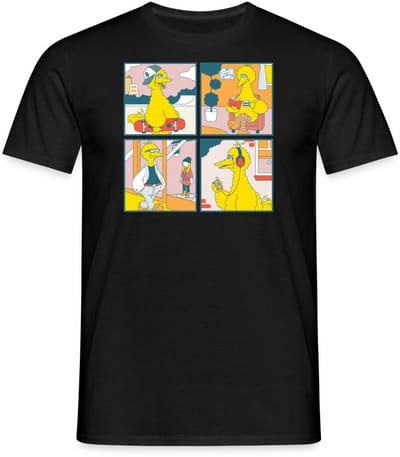 Sesamstraat Bibo Striptegels T-Shirt Heren