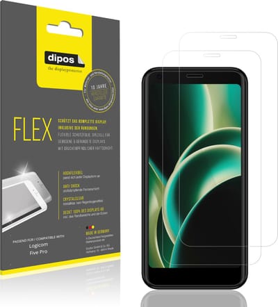 dipos – 2x Beschermfolie geschikt voor Logicom Five Pro | 3D Full Cover Screenprotector | 100% Passend