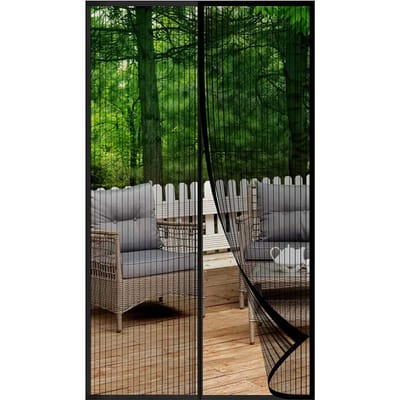 1/3/5 stuks Magnetische Hordeur Zelfsluitend Handsfree Gaas Schot Houdt Insecten Buiten Huisdiervriendelijk Kindvriendelijk In Afwachting Houd Dicht 210cmx100cm 1pc black