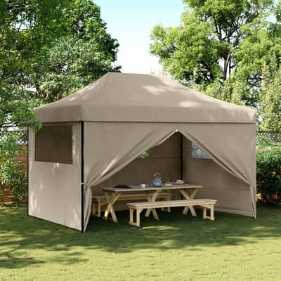 vidaXL - Partytent - 279 - x - 410 - x - 315 - cm - Taupe - Oxford - Stof