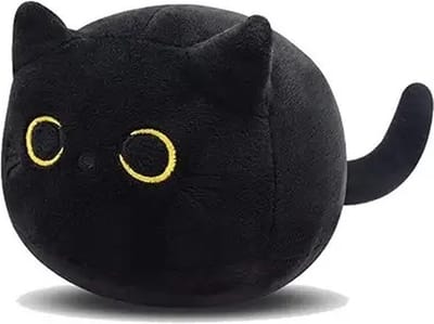Klikkopers® - Kawaii knuffel - 22CM - Zwarte Kat Knuffel - Kawaii Knuffel Kat - Squish Knuffel