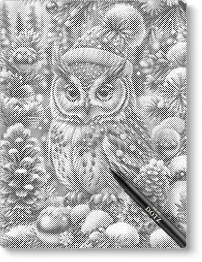 Kerst Uil In Boom | Dot painting | 30x40cm | Dot painting | Oh My Dotz | Dots stippen | Diamond painting & Schilderen op nummer alternatief | Happy hobby