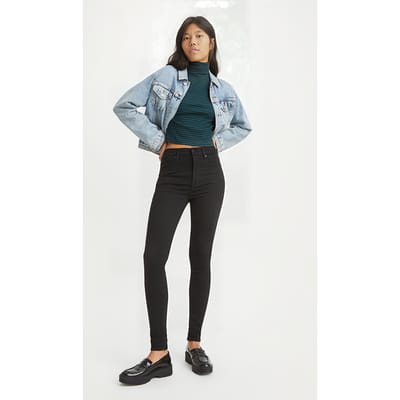 Levi's Mile High Super Skinny Black Celestial Maat: W23L30 | Skinny Jeans Outlet | Dames | Zwart