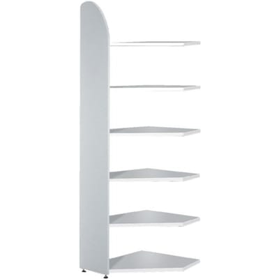 Open kast Dante®, open hoekkast bouwdeel, H 2250 x B 600 mm, zonder achterwand, lichtgrijs
