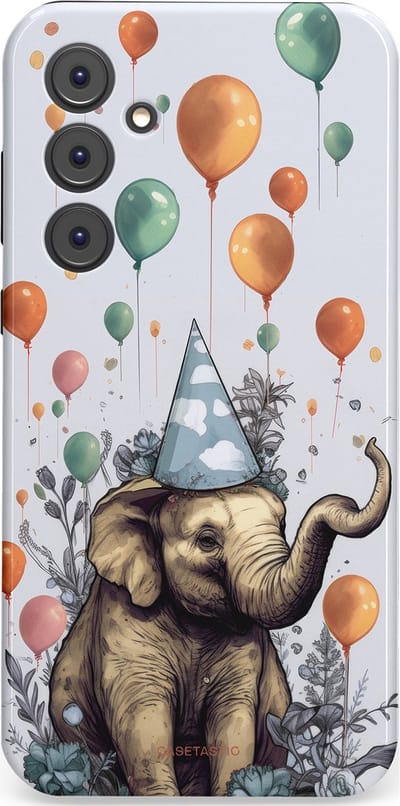 Casetastic Hoesje Geschikt voor Samsung A35 - Stijlvolle Beschermende Duo-layer Case - Olifant Verjaardag