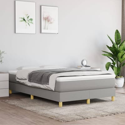 vidaXL - Boxspring - bed - 120x200 - cm - stof - lichtgrijs