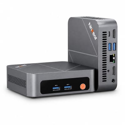 Ninkear M7 Mini PC – AMD Ryzen 5 7430U (Ryzen 5) – 16GB DDR4 – 512GB M.2 SSD – Windows 11 Pro – WiFi 6 – BT 5.2 – Dual HDMI 2.0 – Zilverkleurig, volledig metalen behuizing