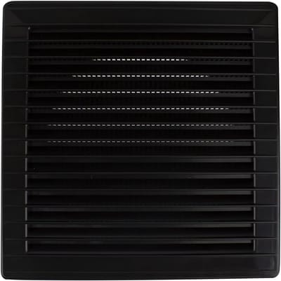 Ventilatierooster vierkant 100 120 125 150 mm met insectenbescherming en kunststofmontageplaat
