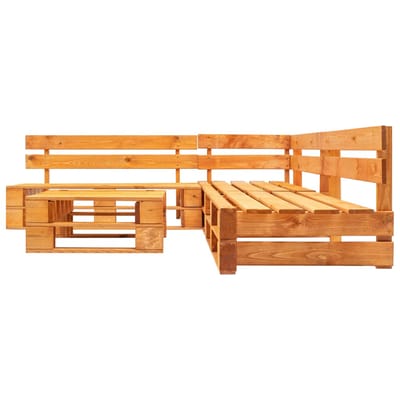 vidaXL - 4-delige - Loungeset - pallet - hout - honingbruin