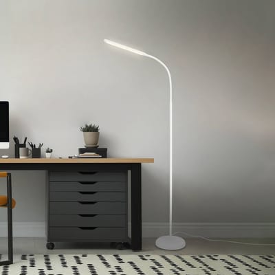 BRILONER Pivaz - Vloerlamp dimbaar - woonkamer staande lamp - met touch - wit - h: 126.5cm
