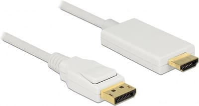 Premium DisplayPort naar HDMI kabel - DP 1.2 / HDMI 1.4 (4K 30Hz) / wit - 1 meter