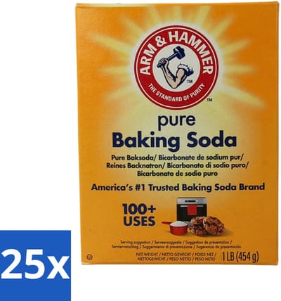 25 x Arm & Hammer - Baking Soda - Multifunctioneel - Biologisch Afbreekbaar - 454 g - Baking Soda - Arm And Hammer - Natuurlijke Baking Soda - Bakpoeder - Zuurteregelaar