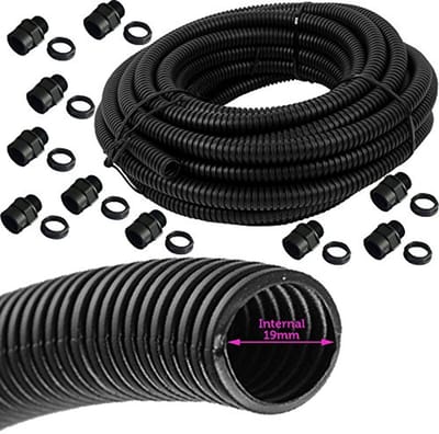 Flexibele Kabel Bescherming - Leiding Buizen - Buiten Gebruik - Waterdicht Flexibel - 10 Meter 25mm - Zwart