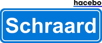 Hacebo - Plaatsnaam Sticker - 29x10 CM - Schraard sticker - Verkeersborden sticker - grappige cadeaus - Schraard