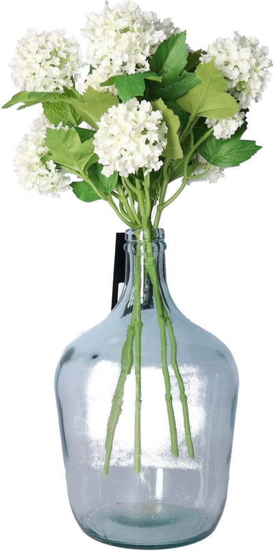Bellatio Design Kunstbloem Viburnum/sneeuwbal Roseum - 3x - 50 cm - creme - losse steel - kunst zijdebloemen
