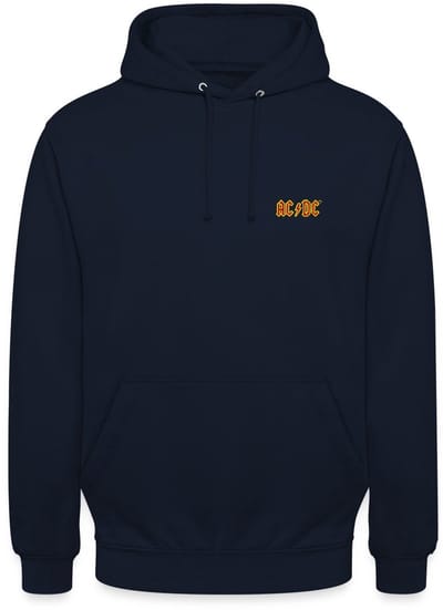 AC/DC Borst Logo In Rood En Geel Hoodie Unisex