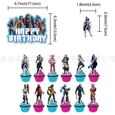 Hoge Kwaliteit Fortnite Game Anime Thema Feestartikelen Kinderverjaardag Spandoeken Taart Decoraties Ballonnen Feestdecoratie Sets gray