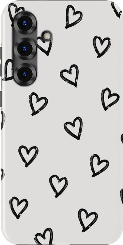 Tough Hoesje met Hartjes Samsung Galaxy S25 Plus | Little Love Tough Case Geschikt voor Mag | Hartjes Print Backcover Samsung Galaxy S25 Plus Mono Hearts