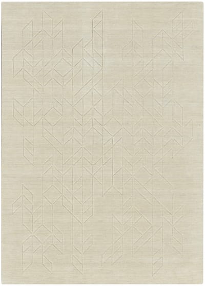 Nourison Alessia Ivory ALE01 Vloerkleed - 160 x 226 cm - Ivoor - Rechthoekig - Wol - Eetkamer, Woonkamer, Slaapkamer - Geometrisch, Effen - Scandinavisch, Modern