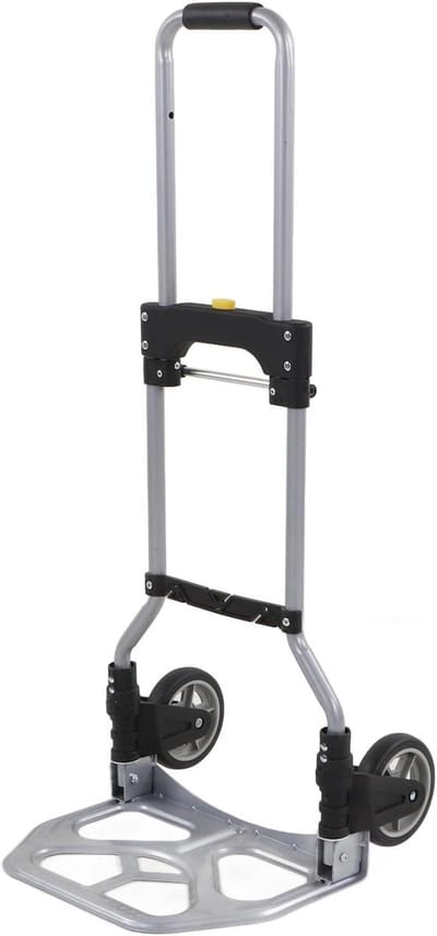 Opvouwbare steekwagen voor zware lading, 70 kg capaciteit, 2 wielen, lichtgewicht voor reizen, winkelen, kamperen.
