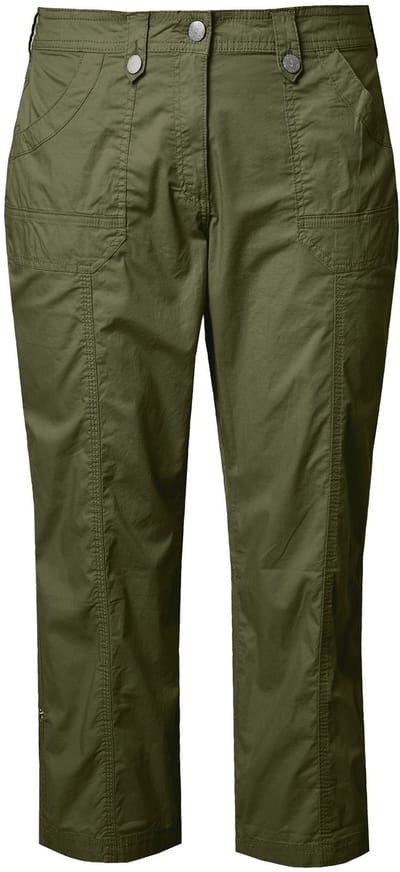 Ulla Popken - Dames - 7/8-cargohose oprolbandje voor broekspijp - Kaki - Maat 44